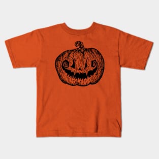 Gothic Jack-o-Lantern (Black) Kids T-Shirt